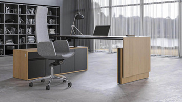image of motion executive desk veneer interior
